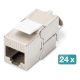 10. Panel krosowy DIGITUS 1U 24xCat6A Moduł Keystone ekranowany