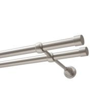 KARNISZ PODWÓJNY FI 19 MM CHROM SATYNA 480 CM LUNA  KOWALSKI
