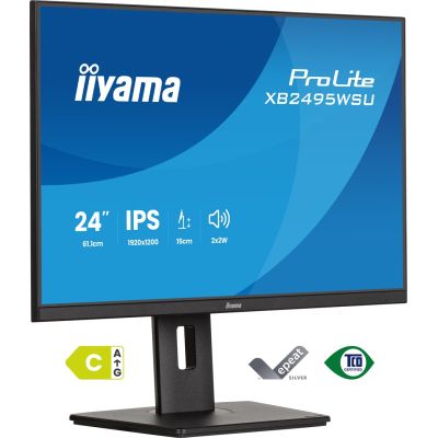 17. iiyama ProLite XB2495WSU-B1 monitor komputerowy 61,2 cm (24.1") 1920 x 1200 px Full HD LCD Czarny