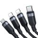 3. Kabel Joyroom Multi-Use Series S-A18 4w1 USB-A - USB-C / Lightning / Lightning / micro USB 1.2m - czarny