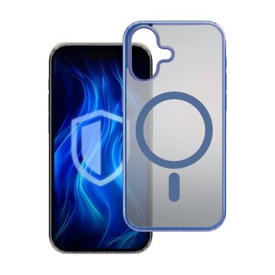 4. Etui 3mk Frosty MagCase Blue na Apple iPhone 16 Plus - przezroczyste