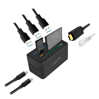 6. Logilink Stacja dokująca USB 3.2 (G1) HDMI, 10-portowa, PD4