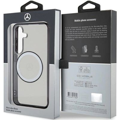 8. Etui Mercedes Printed Logo MagSafe na Samsung Galaxy S24 - przezroczyste
