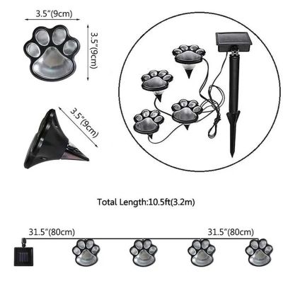 2. LAMPA SOLARNA ŁAŃCUCH SOLARNY 3M 4 ŁAPKI