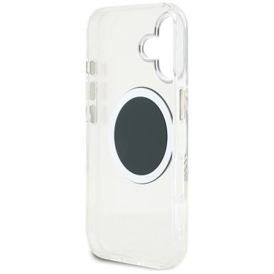 7. Etui Guess IML Metal Colored Circle Classic Logo MagSafe na iPhone 16 - czarne