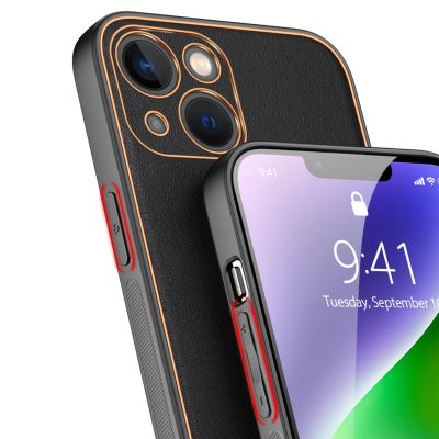 7. Dux Ducis Yolo etui iPhone 14 Plus elegancki pokrowiec ze skóry ekologicznej czarny