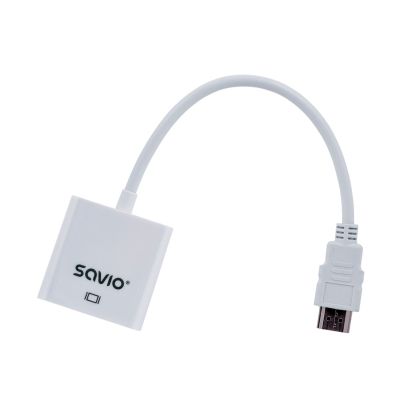3. Adapter SAVIO CL-27/B (HDMI M - D-Sub (VGA) F; 0,10m; kolor biały)