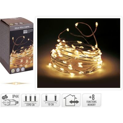 10. LAMPKI DRUCIKI GIRLANDA 240 LED CIEPŁY BIAŁY