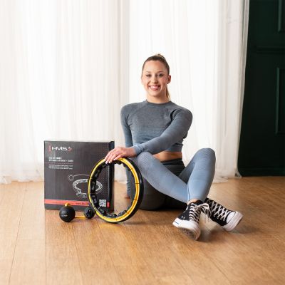 18. HHM21 HULA HOP BLACK/YELLOW Z MAGNESAMI, WYPUSTKAMI TPE I OBCIĄŻNIKIEM + LICZNIK HMS