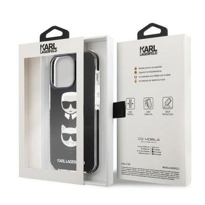 8. Etui Karl Lagerfeld Karl&Choupette Head na iPhone 13 Pro / iPhone 13 - czarne