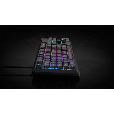 6. Klawiatura CORSAIR Tas K55 CORE BLACK RGB, Gumowa kopuła, Mechaniczna, USB