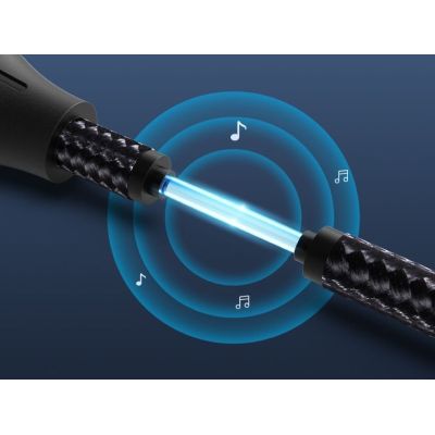 3. Kabel audio optyczny Vention w oplocie z aluminiowym złączem 5m czarny