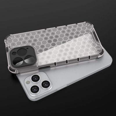 5. Honeycomb etui iPhone 14 Pro pancerny hybrydowy pokrowiec przezroczyste