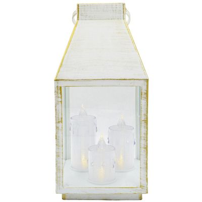 2. LATARNIA LAMPION ADWENTOWY RORATY LED 35CM 3 ŚWIECE BIAŁY