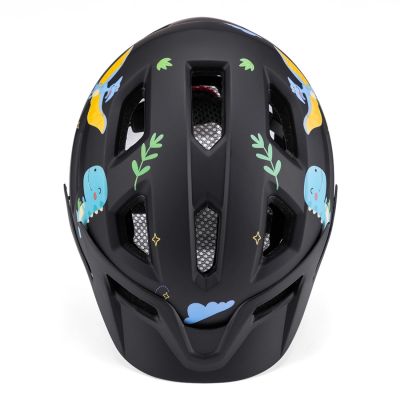 3. Kask rowerowy dziecięcy MTB Wozinsky z odpinanym daszkiem 52-56 cm - czarny