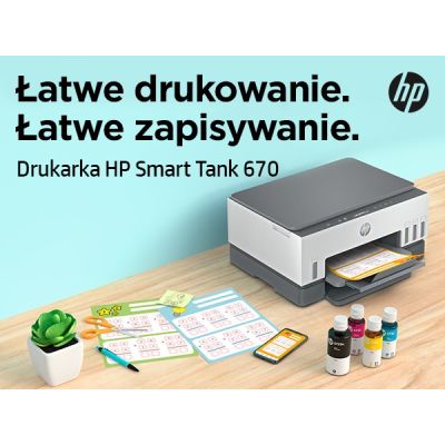 9. HP Smart Tank 670 Bezprzewodowe All-in-One W kolorze Drukarka, Drukowanie dwustronne; Kopiowanie, skanowanie