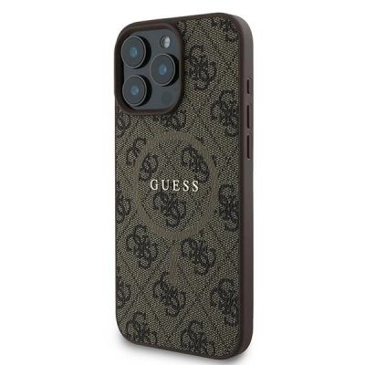 2. Etui Guess 4G Ring Classic Logo MagSafe na iPhone 16 Pro - brązowe