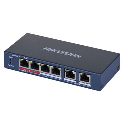 3. Hikvision DS-3E0106HP-E łącza sieciowe Nie zarządzany Fast Ethernet (10/100) Obsługa PoE Niebieski
