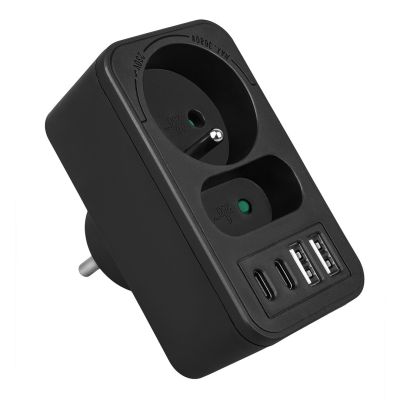 7. MACLEAN GNIAZDKO PRĄDOWE X2 + 4XUSB, ROZGAŁĘŹNIK Z 2 GNIAZDAMI, 2XUSB A, 2XUSB C PD 20W, 1X16A + 1X6A MCE249 F/B