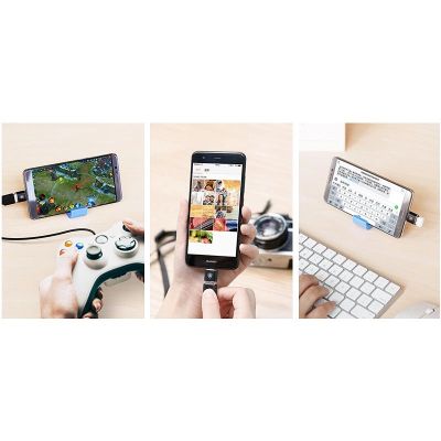 7. Adapter Baseus Mini przejściówka z USB-A na USB-C OTG - czarny