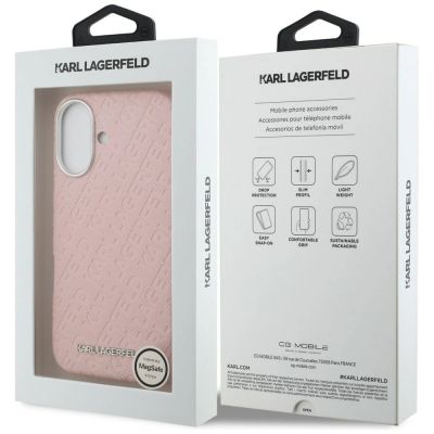 8. Etui Karl Lagerfeld FW Stamped Karl MagSafe na iPhone 16 - różowe