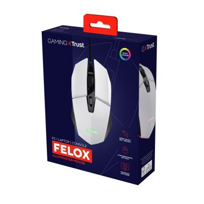 6. Mysz gamingowa TRUST GXT109P Felox Biała