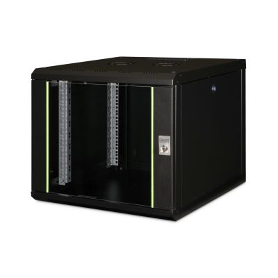 Digitus Szafa sieciowa wisząca Unique 19" 9U rack 600x600, drzwi szyba, czarny, niedzielona, złożona, 100kg