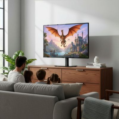 3. MACLEAN UNIWERSALNY STOJAK DO TV NA SZAFKĘ, , PODSTAWKA, MAX. 35 KG, OBRÓT 20 STOPNI, DLA TV 32-55" MC-132