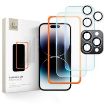 Szkło hartowane Tech-Protect Supreme Set na iPhone 16 Pro - przezroczyste (3 szt.)