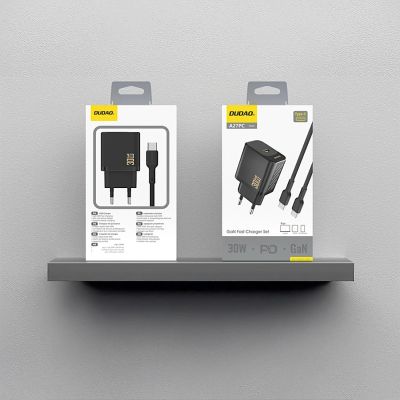 6. Ładowarka sieciowa Dudao A27PCEU PD 30W GaN USB-C z kablem USB-C - czarna