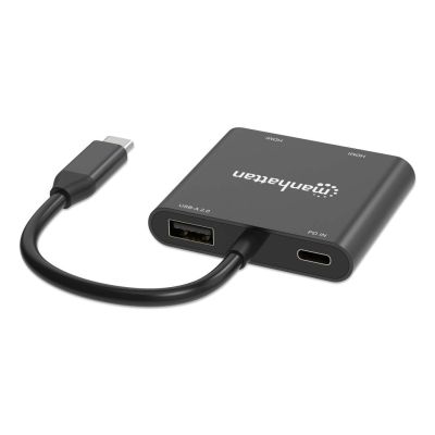 11. Manhattan 154321 adapter kablowy 0,15 m USB Type-C 2 x HDMI Czarny