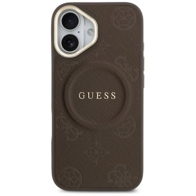 3. Etui Guess Peony Hot Stamp MagSafe na iPhone 17 - brązowe