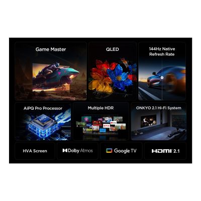 7. Telewizor TCL 98P89K QLED 98'' 4K Ultra HD 144Hz Google TV Dolby Atmos Metaliczny