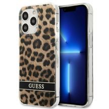 Etui Guess Leopard na iPhone 13 Pro / iPhone 13 - brązowe