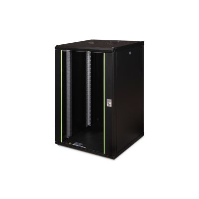11. Digitus Szafa sieciowa wisząca Unique 19" 20U rack 600x600, drzwi szyba, czarny, niedzielona, złożona, 100kg