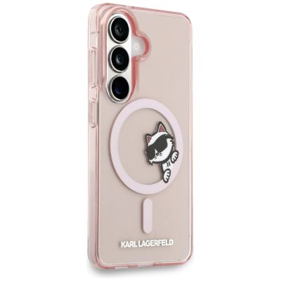 4. Etui Karl Lagerfeld IML Peekaboo Choupette MagSafe na Samsung Galaxy S26 - różowe