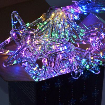 26. LAMPKI CHOINKOWE KURTYNA ŚWIETLNA 200x200 CM 415LED GWIAZDKI MULTIKOLOR