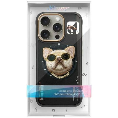 10. Etui Nimmy Glasses Cool Dog MagSafe do iPhone 16 Pro - czarny