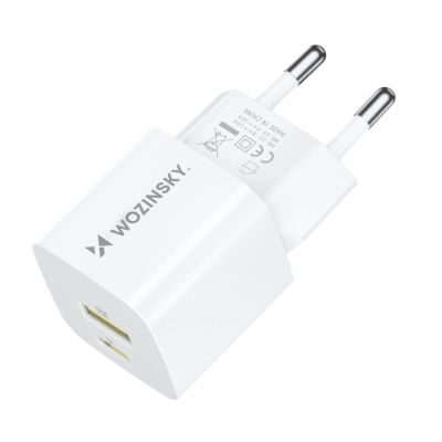 4. Ładowarka sieciowa Wozinsky WWCEAC GaN USB-A USB-C 33W - biała