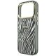 6. Etui Guess IML Zebra Glitter Triangle Logo MagSafe na iPhone 18 Pro / 17 Pro - srebrne