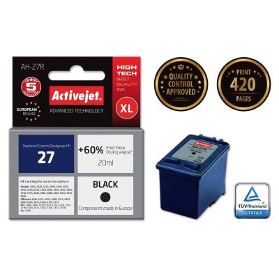 2. Activejet AH-27R Tusz (zamiennik HP 27 C8727A; Premium; 20 ml; czarny)