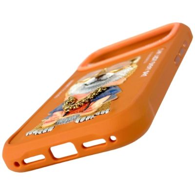 3. Etui Nimmy Glasses Cool Dog na iPhone 17 Pro - pomarańczowe