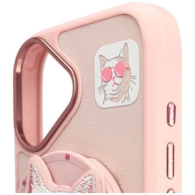 9. Etui Nimmy Glasses Cool Cat MagSafe na iPhone 16 - różowe
