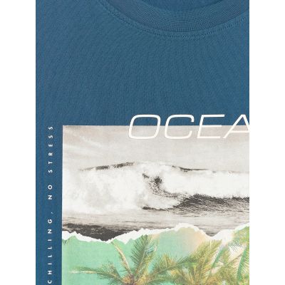 6. T-shirt regular z nadrukiem męski 4F 4FRSS26TTSHM4304-46S