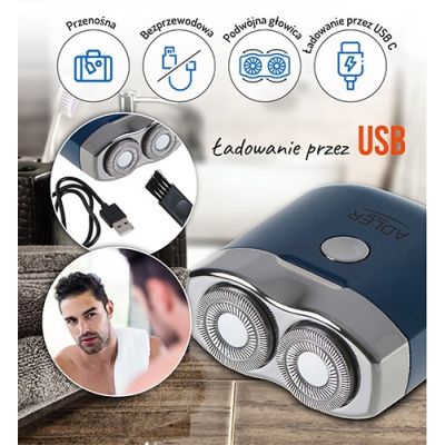 2. Golarka podróżna USB ADLER AD 2937