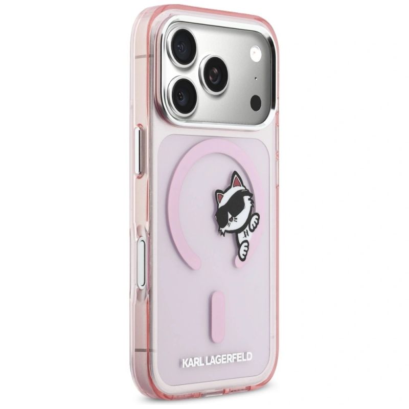 4. Etui Karl Lagerfeld IML Peekaboo MagSafe na iPhone 17 Pro Max - różowe
