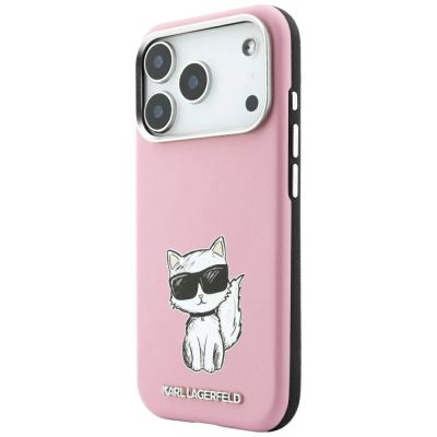 2. Etui Karl Lagerfeld Smooth Choupette Sketch MagSafe do iPhone 18 Pro / 17 Pro - różowe