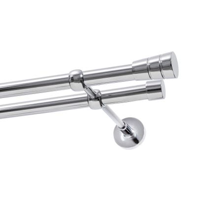 KARNISZ PODWÓJNY FI 19 MM  CHROM 200 CM STOŻEK KOWALSKI