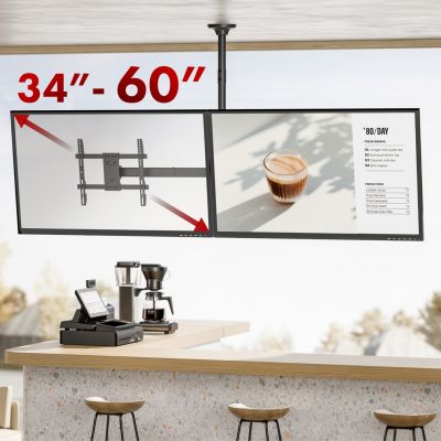 7. Uchwyt sufitowy dla dwóch TV Maclean, max. obciążenie 2x40kg, 34-60", max VESA 600x400, MC-111 B