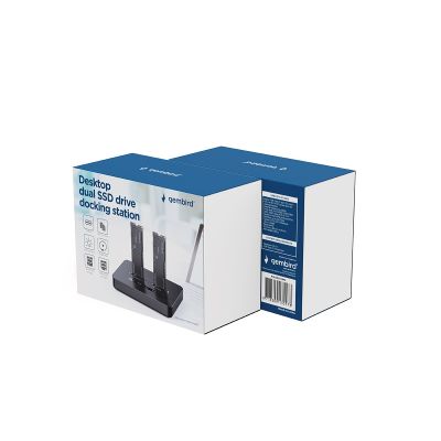 3. GEMBIRD STACJA DOKUJĄCA PODWÓJNA DO DYSKÓW M.2 SATA I NVME SSD CZARNA